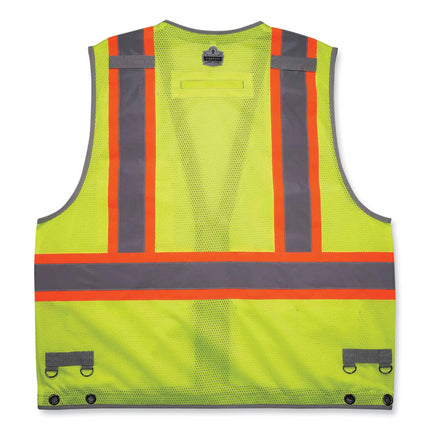 GloWear 8231TVK Class 2 Hi-Vis Tool Tethering Safety Vest Kit, Polyester, 4X-Large/5X-Large, Lime