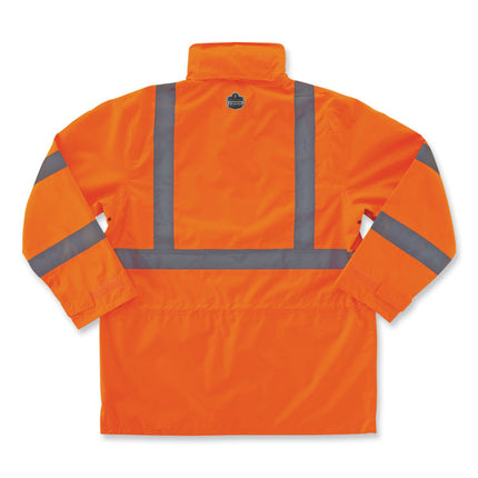 GloWear 8365 Class 3 Hi-Vis Rain Jacket, Polyester, 2X-Large, Orange