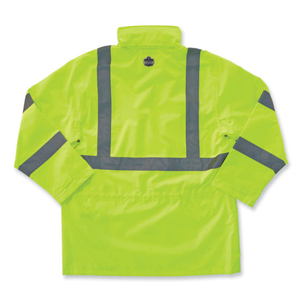 GloWear 8365 Class 3 Hi-Vis Rain Jacket, Polyester, Medium, Lime
