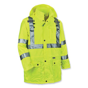 GloWear 8365 Class 3 Hi-Vis Rain Jacket, Polyester, Medium, Lime