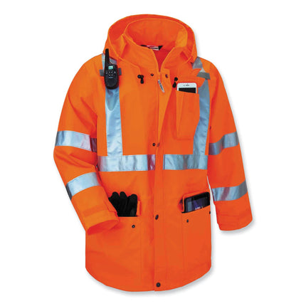 GloWear 8385 Class 3 Hi-Vis 4-in-1 Jacket, Small, Orange