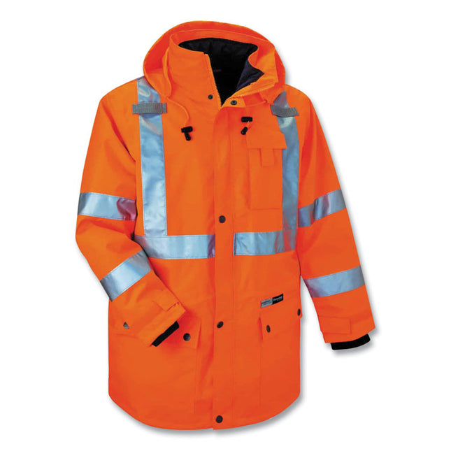 GloWear 8385 Class 3 Hi-Vis 4-in-1 Jacket, X-Large, Orange