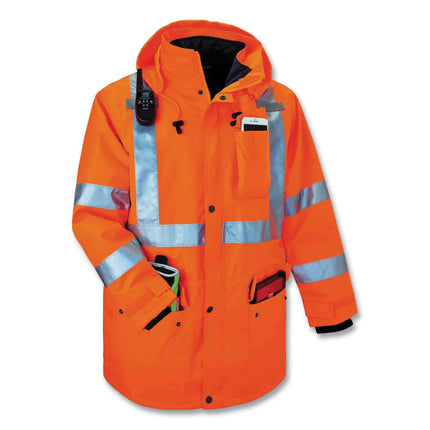 GloWear 8385 Class 3 Hi-Vis 4-in-1 Jacket, 3X-Large, Orange
