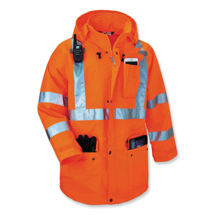 GloWear 8385 Class 3 Hi-Vis 4-in-1 Jacket, 3X-Large, Orange
