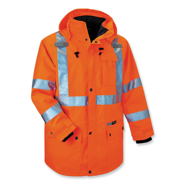 GloWear 8385 Class 3 Hi-Vis 4-in-1 Jacket, 3X-Large, Orange
