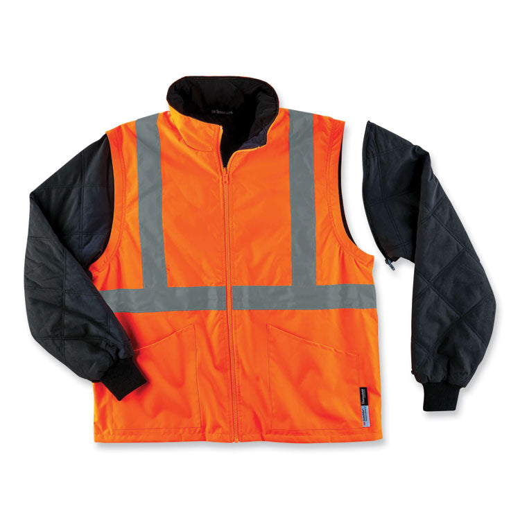 GloWear 8385 Class 3 Hi-Vis 4-in-1 Jacket, 4X-Large, Orange