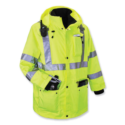 GloWear 8385 Class 3 Hi-Vis 4-in-1 Jacket, Small, Lime