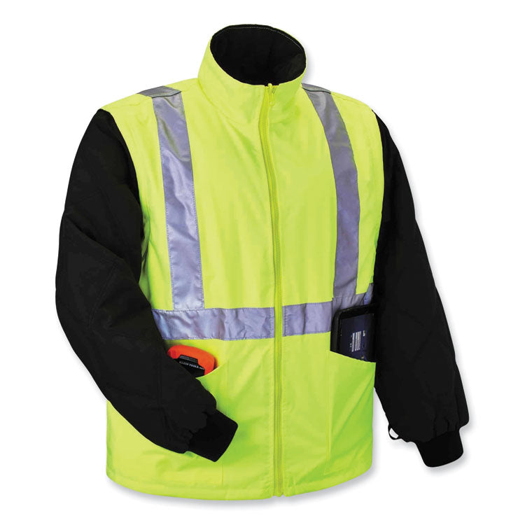 GloWear 8385 Class 3 Hi-Vis 4-in-1 Jacket, 5X-Large, Lime