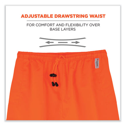 GloWear 8915 Class E Hi-Vis Rain Pants, Small, Orange