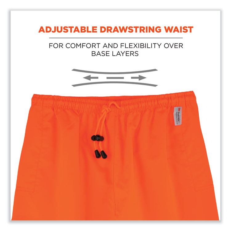 GloWear 8915 Class E Hi-Vis Rain Pants, Small, Orange