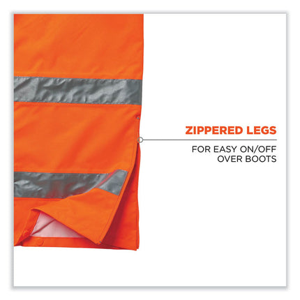 GloWear 8915 Class E Hi-Vis Rain Pants, Small, Orange
