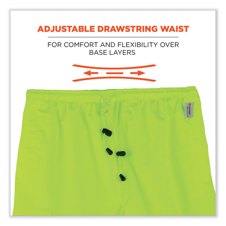 GloWear 8915 Class E Hi-Vis Rain Pants, Medium, Lime