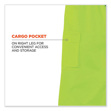 GloWear 8915 Class E Hi-Vis Rain Pants, Large, Lime