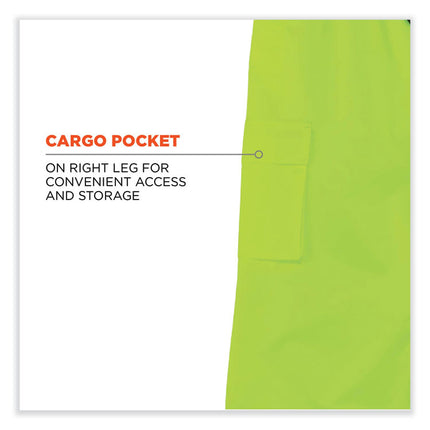 GloWear 8915 Class E Hi-Vis Rain Pants, X-Large, Lime