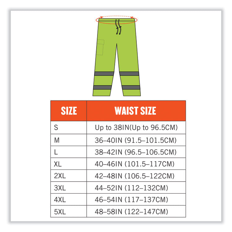 GloWear 8915 Class E Hi-Vis Rain Pants, 2X-Large, Lime