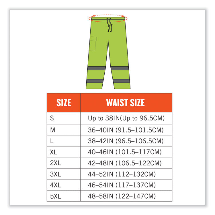 GloWear 8915 Class E Hi-Vis Rain Pants, 3X-Large, Lime