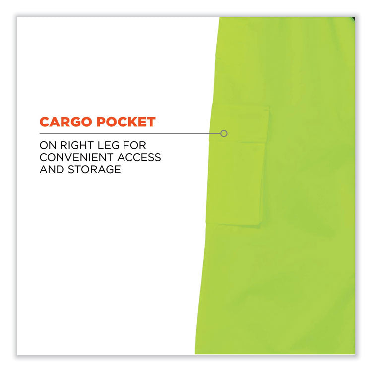 GloWear 8915 Class E Hi-Vis Rain Pants, 4X-Large, Lime
