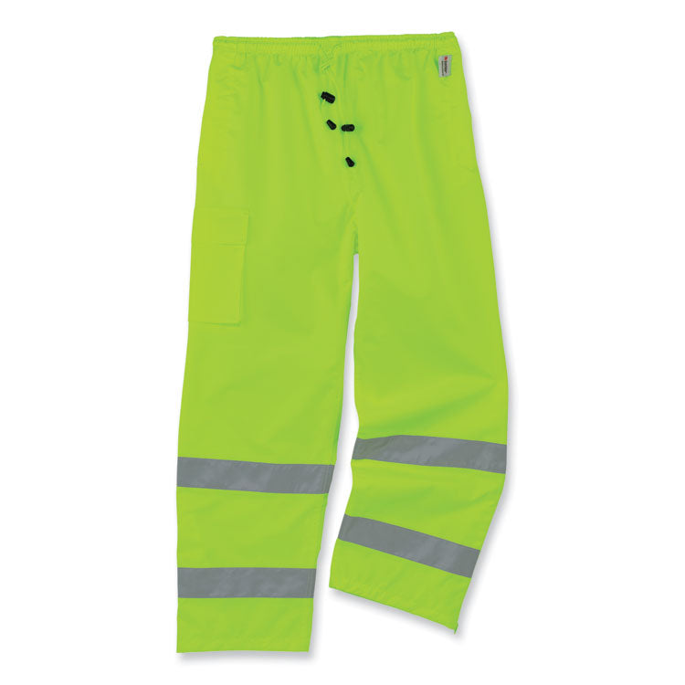 GloWear 8915 Class E Hi-Vis Rain Pants, 5X-Large, Lime