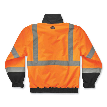 GloWear 8379 Class 3 Hi-Vis Fleece Lined Bomber Jacket, Orange, Medium