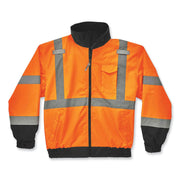 GloWear 8379 Class 3 Hi-Vis Fleece Lined Bomber Jacket, Orange, Medium
