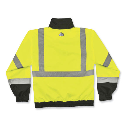 GloWear 8379 Class 3 Hi-Vis Fleece Lined Bomber Jacket, Lime, Small