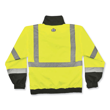 GloWear 8379 Class 3 Hi-Vis Fleece Lined Bomber Jacket, Lime, 5X-Large