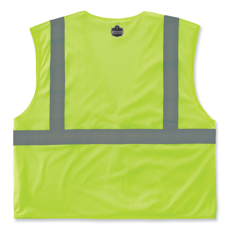 GloWear 8210HL-S Single Size Class 2 Economy Mesh Vest, Polyester, Large, Lime