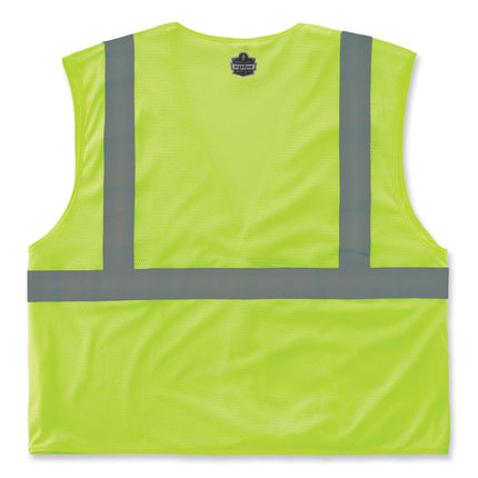 GloWear 8210HL-S Single Size Class 2 Economy Mesh Vest, Polyester, 2X-Large, Lime
