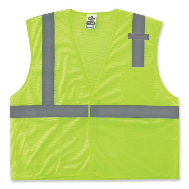 GloWear 8210HL-S Single Size Class 2 Economy Mesh Vest, Polyester, 2X-Large, Lime