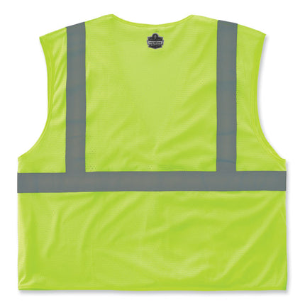 GloWear 8210HL-S Single Size Class 2 Economy Mesh Vest, Polyester, 3X-Large, Lime
