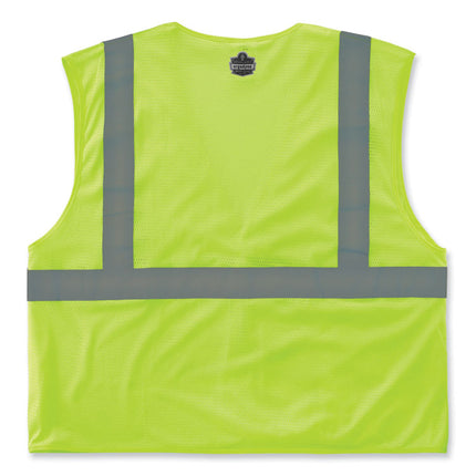 GloWear 8210HL-S Single Size Class 2 Economy Mesh Vest, Polyester, 4X-Large, Lime