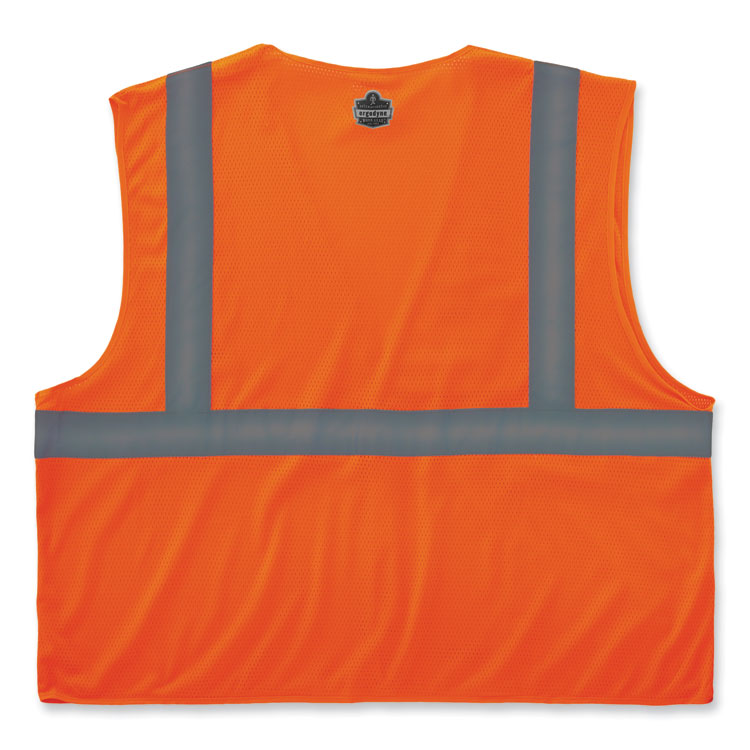 GloWear 8210HL-S Single Size Class 2 Economy Mesh Vest, Polyester, X-Small, Orange