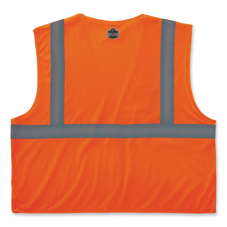GloWear 8210HL-S Single Size Class 2 Economy Mesh Vest, Polyester, Medium, Orange