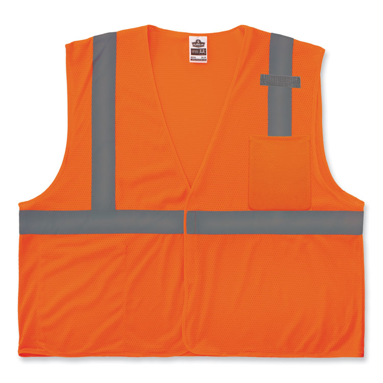 GloWear 8210HL-S Single Size Class 2 Economy Mesh Vest, Polyester, 4X-Large, Orange