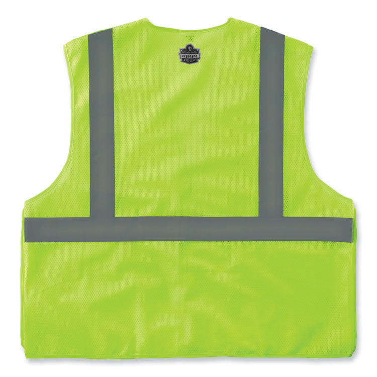 GloWear 8215BA-S Single Size Class 2 Economy Breakaway Mesh Vest, Polyester, X-Small, Lime