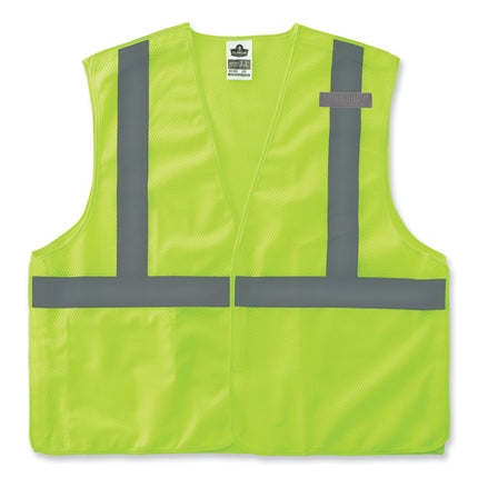 GloWear 8215BA-S Single Size Class 2 Economy Breakaway Mesh Vest, Polyester, X-Small, Lime