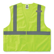 GloWear 8215BA-S Single Size Class 2 Economy Breakaway Mesh Vest, Polyester, X-Small, Lime