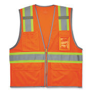 GloWear 8246Z-S Single Size Class 2 Two-Tone Mesh Vest, Polyester, Medium, Orange