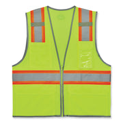 GloWear 8246Z-S Single Size Class 2 Two-Tone Mesh Vest, Polyester, 5X-Large, Lime