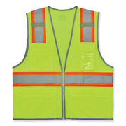 GloWear 8246Z-S Single Size Class 2 Two-Tone Mesh Vest, Polyester, 3X-Large, Lime