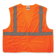 GloWear 8215BA-S Single Size Class 2 Economy Breakaway Mesh Vest, Polyester, 5X-Large, Orange