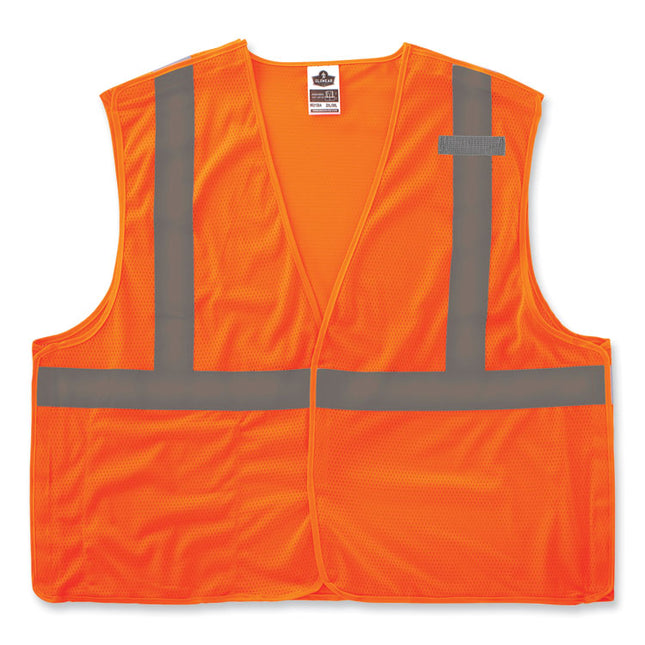 GloWear 8215BA-S Single Size Class 2 Economy Breakaway Mesh Vest, Polyester, 2X-Large, Orange
