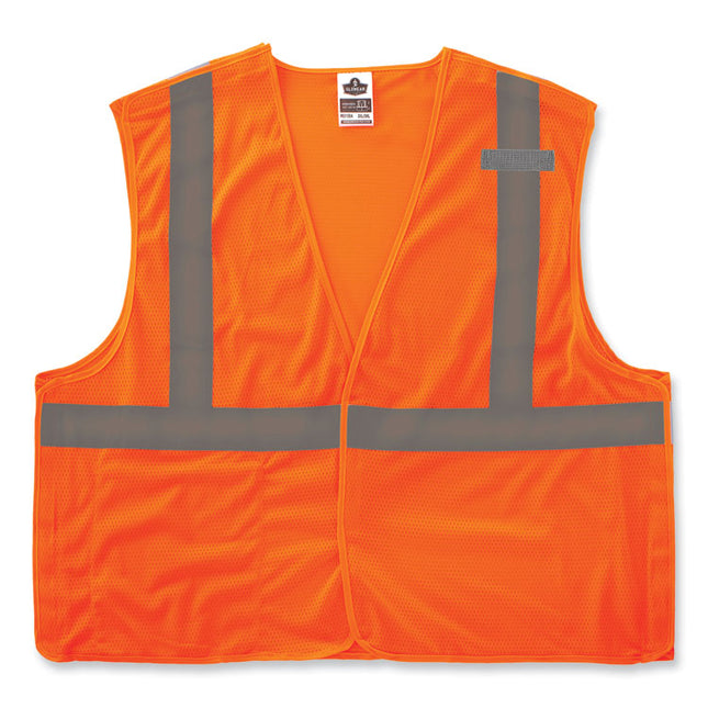GloWear 8215BA-S Single Size Class 2 Economy Breakaway Mesh Vest, Polyester, Small, Orange
