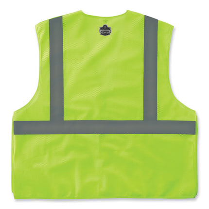 GloWear 8215BA-S Single Size Class 2 Economy Breakaway Mesh Vest, Polyester, 5X-Large, Lime