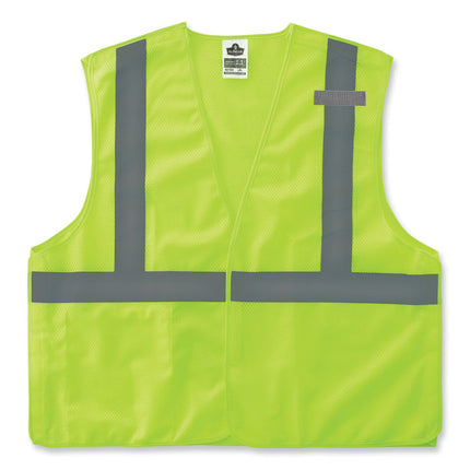 GloWear 8215BA-S Single Size Class 2 Economy Breakaway Mesh Vest, Polyester, 4X-Large, Lime