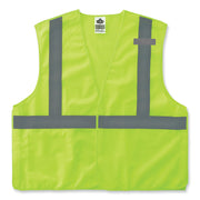 GloWear 8215BA-S Single Size Class 2 Economy Breakaway Mesh Vest, Polyester, 4X-Large, Lime