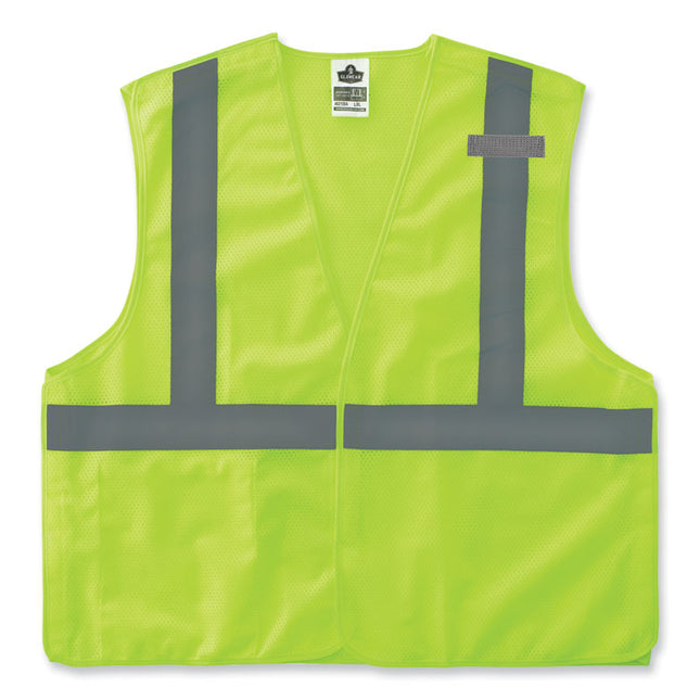 GloWear 8215BA-S Single Size Class 2 Economy Breakaway Mesh Vest, Polyester, 4X-Large, Lime