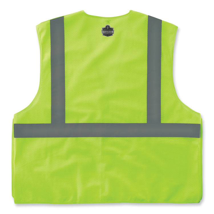 GloWear 8215BA-S Single Size Class 2 Economy Breakaway Mesh Vest, Polyester, 4X-Large, Lime