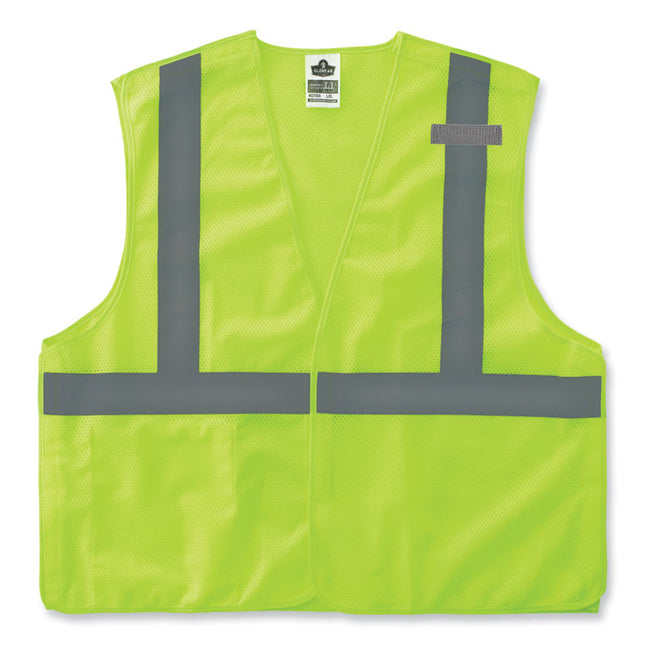 GloWear 8215BA-S Single Size Class 2 Economy Breakaway Mesh Vest, Polyester, 2X-Large, Lime