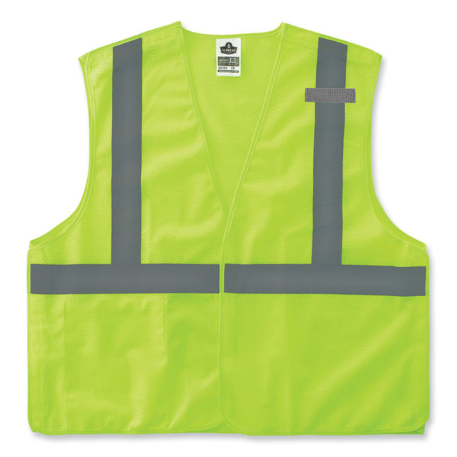 GloWear 8215BA-S Single Size Class 2 Economy Breakaway Mesh Vest, Polyester, X-Large, Lime